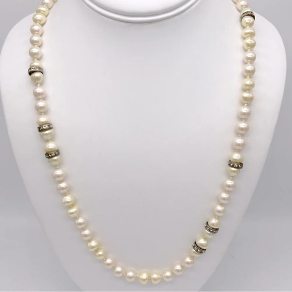 J. Crew Pearl and Jeweled Rondelle Necklace - Picture 1 of 3